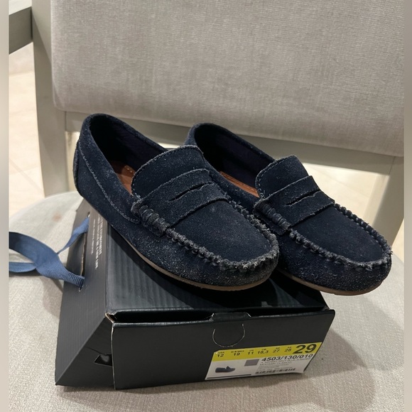 Zara Navy Moccasin Boys Shoes in Size 29 (US Size 12) - Picture 1 of 5